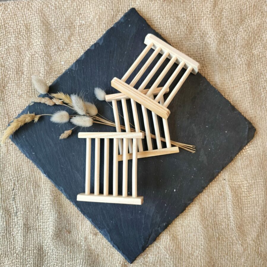 Porte-savon en bois naturel